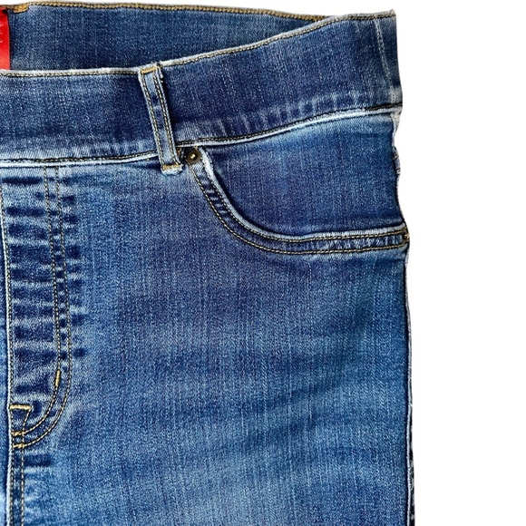Spanx Medium Wash Blue Ankle Length Pull-On Skinny Jeans Size XL - Picture 5 of 11